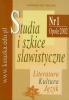 Studia i szkice slawistyczne, z. 1: Literatura. Kultura. Język